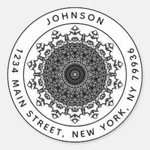 Sticker Rond Créez votre propre adresse de retour d'arrondi