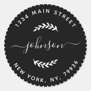 Sticker Rond Créez votre propre adresse de retour d'arrondi