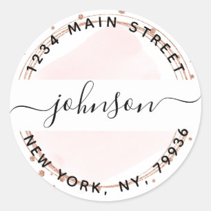 Sticker Rond Créez votre propre adresse de retour d'arrondi