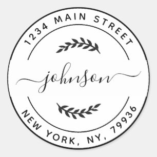 Sticker Rond Créez votre propre adresse de retour d'arrondi