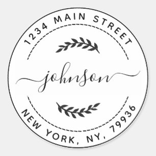 Sticker Rond Créez votre propre adresse de retour d'arrondi