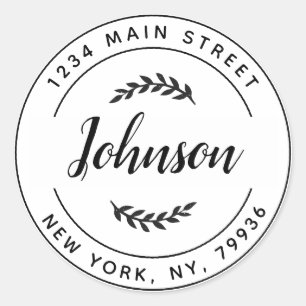 Sticker Rond Créez Votre Propre Adresse de Retour Rond