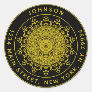 Sticker Rond Créez Votre Propre Adresse de Retour Rond