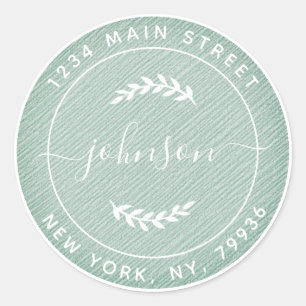 Sticker Rond Créez Votre Propre Adresse de Retour Rond Blanche 