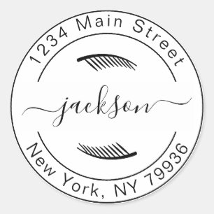 Sticker Rond Créez Votre Propre Adresse de Retour Rond Moderne