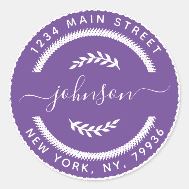 Sticker Rond Créez votre propre adresse de retour ronde (Devant)