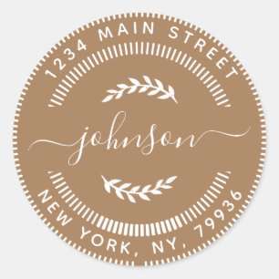 Sticker Rond Créez votre propre adresse de retour ronde