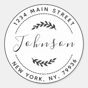 Sticker Rond Créez votre propre adresse de retour ronde