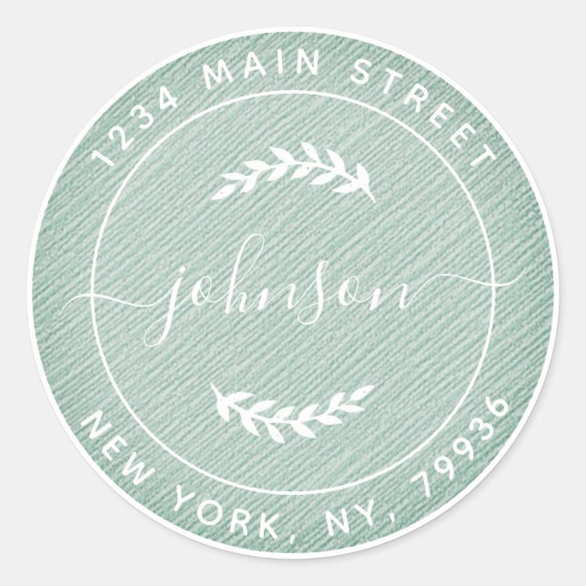 Sticker Rond Créez Votre Propre Adresse de Retour Ronde Blanc N (Devant)