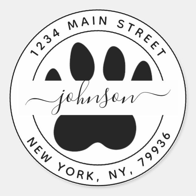 Sticker Rond Créez Votre Propre Adresse de Retour Ronde Moderne (Devant)