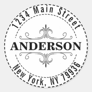 Sticker Rond Créez votre propre adresse de retour ronde moderne