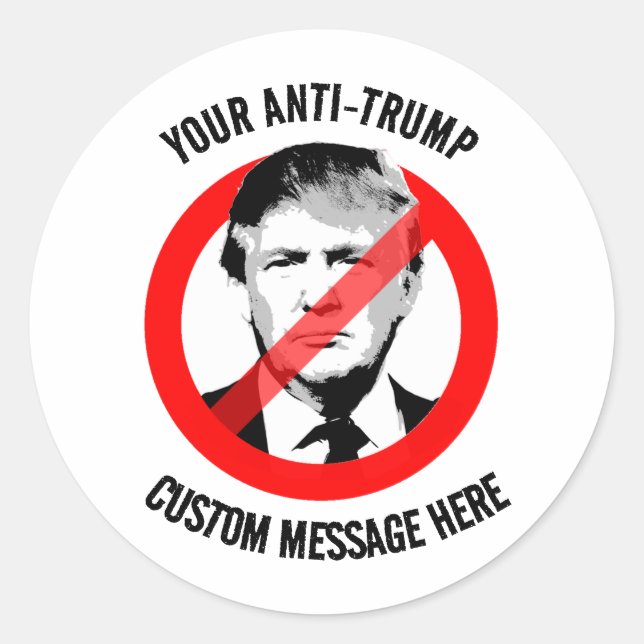 Sticker Rond Créez votre propre anti-Trump (Devant)