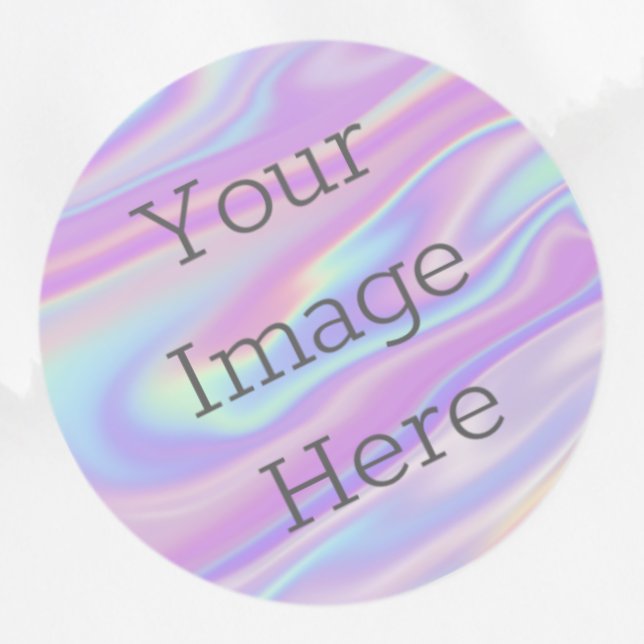 Sticker Rond Créez votre propre arc-en-ciel métallique Faux Iri (Créateur téléchargé)