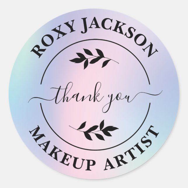 Sticker Rond Créez votre propre artiste de maquillage de Merci  (Devant)
