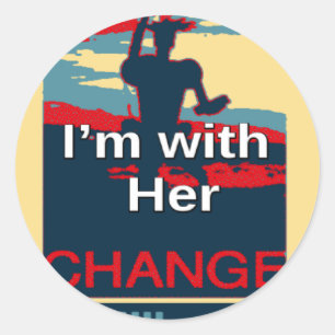 Sticker Rond Créez votre propre changement coloré Je suis avec 