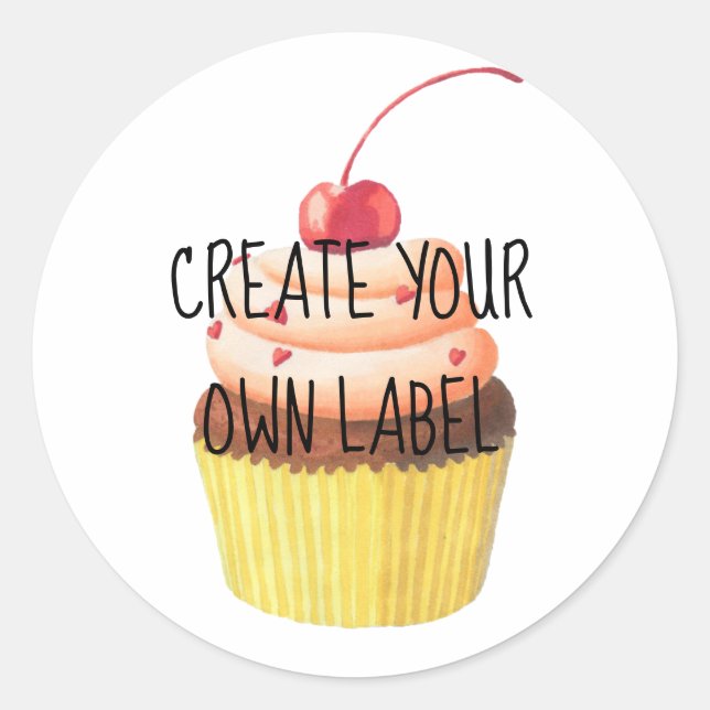 Sticker Rond Créez votre propre chevalet rond classique Cupcake (Devant)