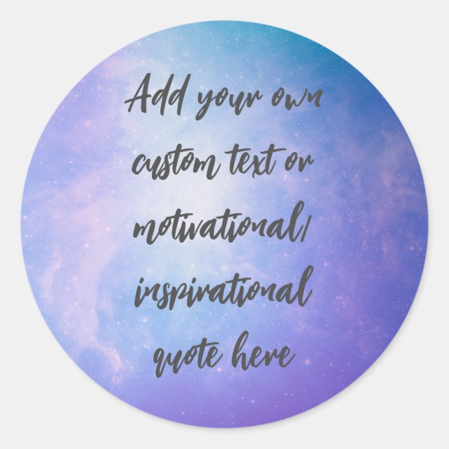 Sticker Rond Créez Votre Propre Citation Motivationnelle Pastel (Devant)
