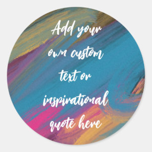 Sticker Rond Créez votre propre devis de motivation Abstrait