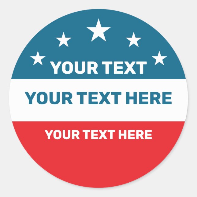 Sticker Rond Créez votre propre élection (Devant)