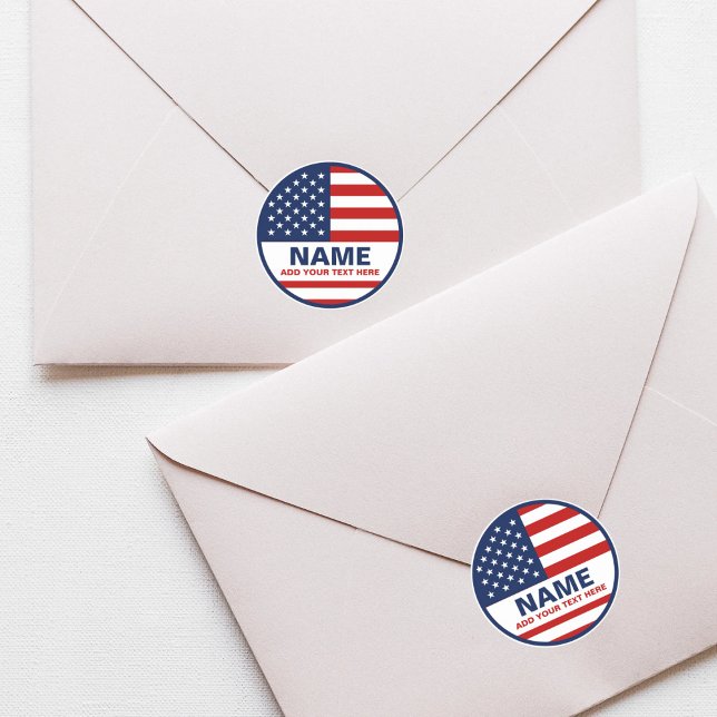 Sticker Rond Créez votre propre élection de drapeau américain (Créateur téléchargé)