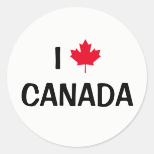 Sticker Rond Créez votre propre feuille d'érable I Love Canada