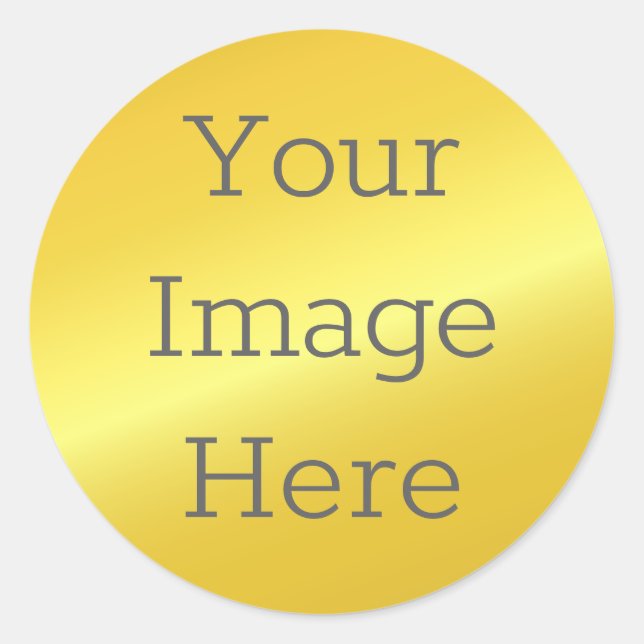 Sticker Rond Créez votre propre flacon métallique Sunshine Gold (Devant)