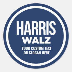 Sticker Rond Créez votre propre Harris Walz 2024