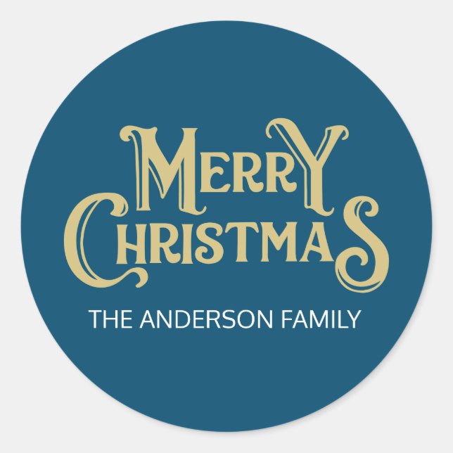 Sticker Rond Créez votre propre Joyeux Noël personnalisé (Devant)
