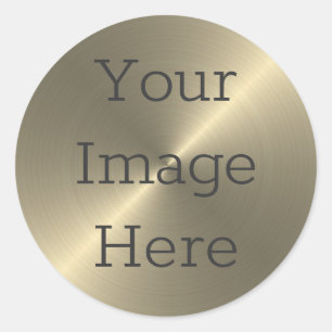 Sticker Rond Créez votre propre laiton d'antiquité en métal bro