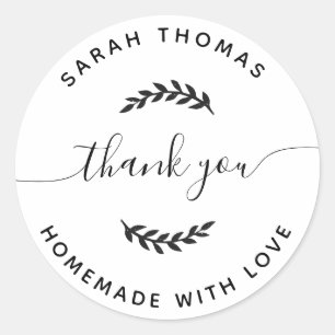 Sticker Rond Créez votre propre maison faite avec Merci d'amour