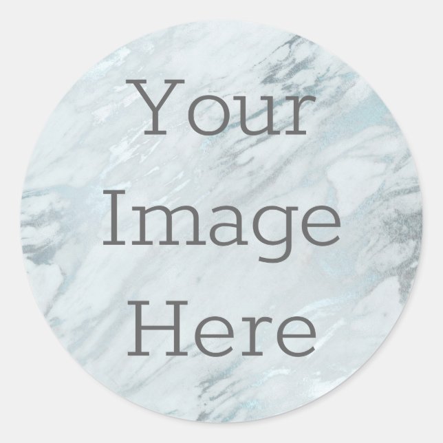 Sticker Rond Créez Votre Propre Marbre Argent Métallisé Faux Fe (Devant)