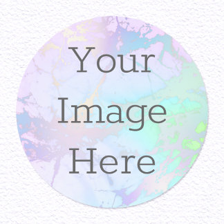 Sticker Rond Créez Votre Propre Marbre Iridescent et Faux Feuil