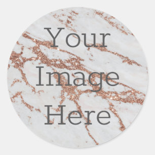 Sticker Rond Créez Votre Propre Marbre Pailleté Rose Gold Scint
