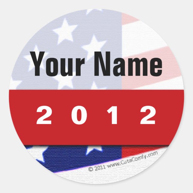 Sticker Rond Créez votre propre marchandise politique patriotiq (Devant)