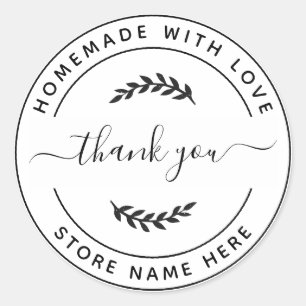 Sticker Rond Créez votre propre Merci maison avec amour