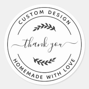 Sticker Rond Créez votre propre Merci maison avec amour