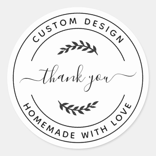 Sticker Rond Créez votre propre Merci maison avec amour (Devant)