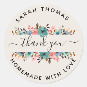 Sticker Rond Créez votre propre Merci maison avec amour