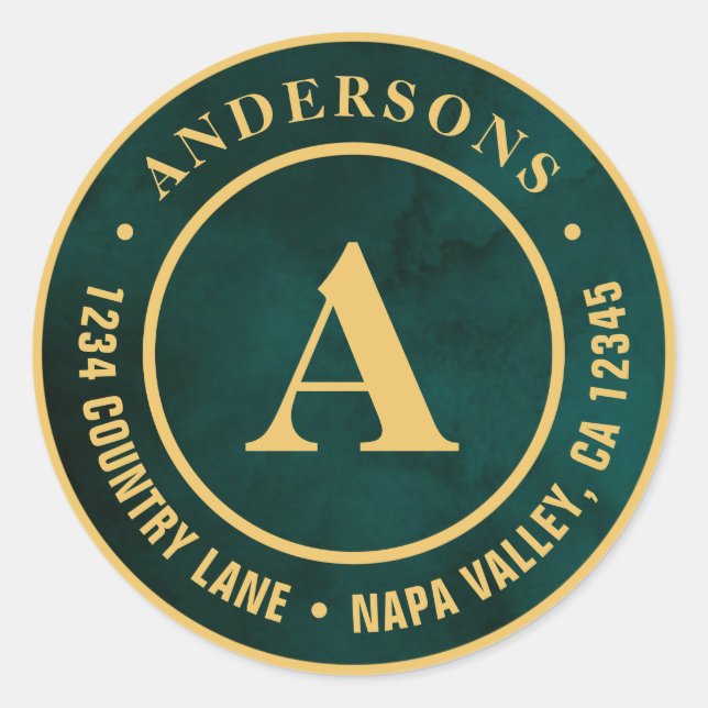 Sticker Rond Créez votre propre monogramme d'adresse de retour  (Devant)