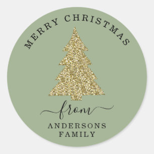 Sticker Rond Créez votre propre Parties scintillant d'or Christ