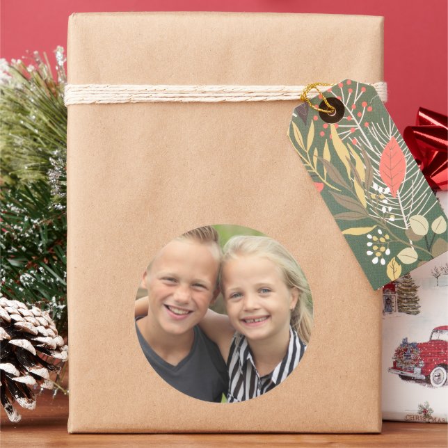 Sticker Rond Créez votre propre photo (vacances)