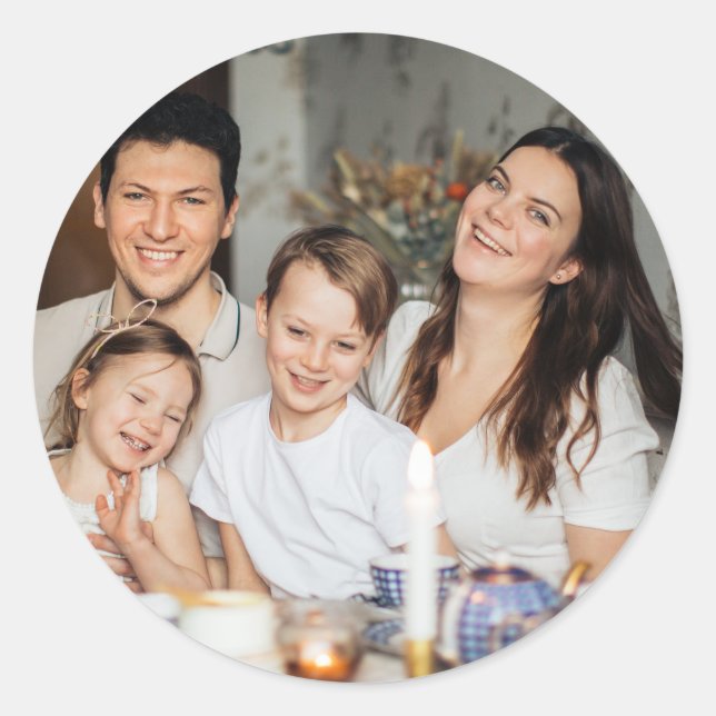 Sticker Rond Créez votre propre photo de famille personnalisée (Devant)