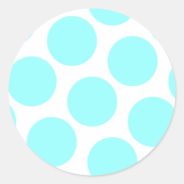 Sticker Rond Créez Votre Propre Point Aqua Polka (Devant)