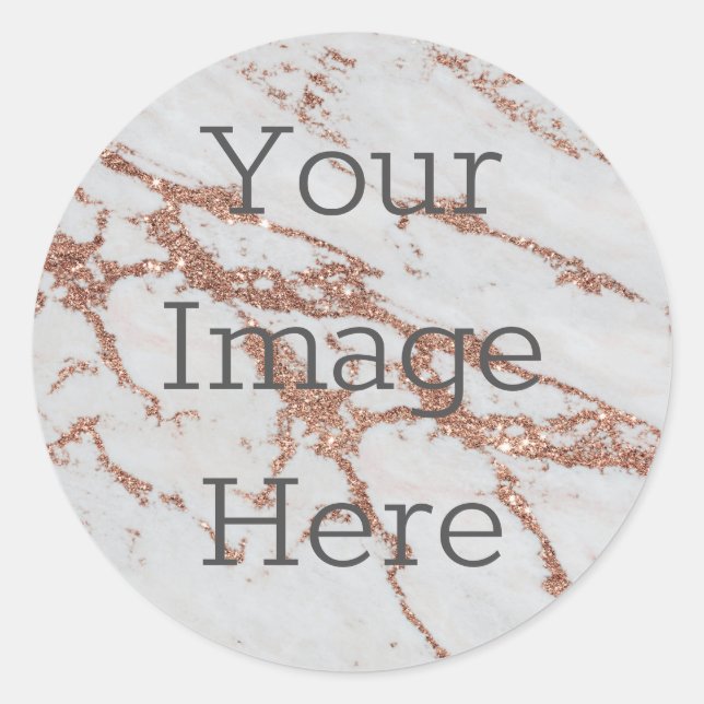 Sticker Rond Créez votre propre Rose  en marbre étincelant Part (Devant)
