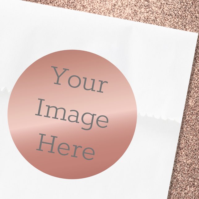 Sticker Rond Créez votre propre Rose métallique Gold Faux Foil (Créateur téléchargé)