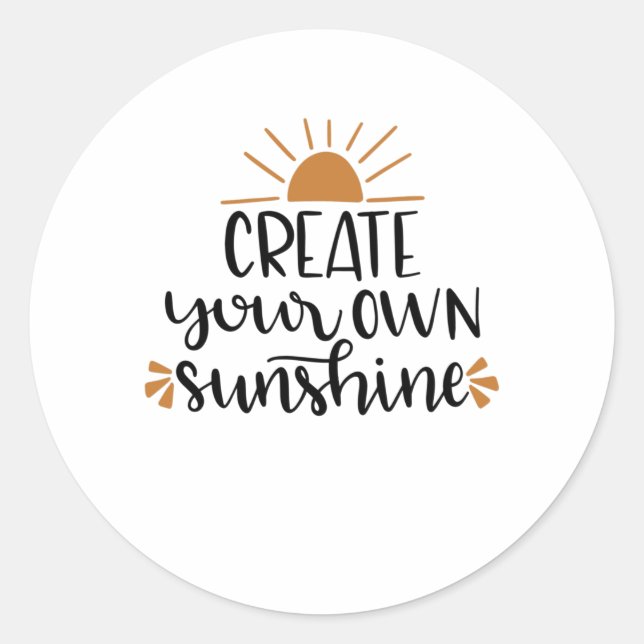 Sticker Rond Créez votre propre Sunshine Sunrise Positive (Devant)