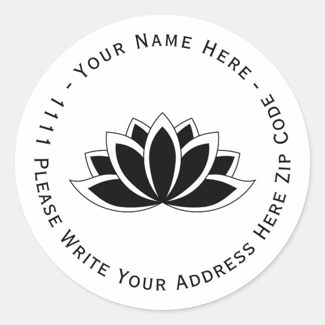 Sticker Rond Créez votre propre symbole Fleur Lotus Blooming (Devant)