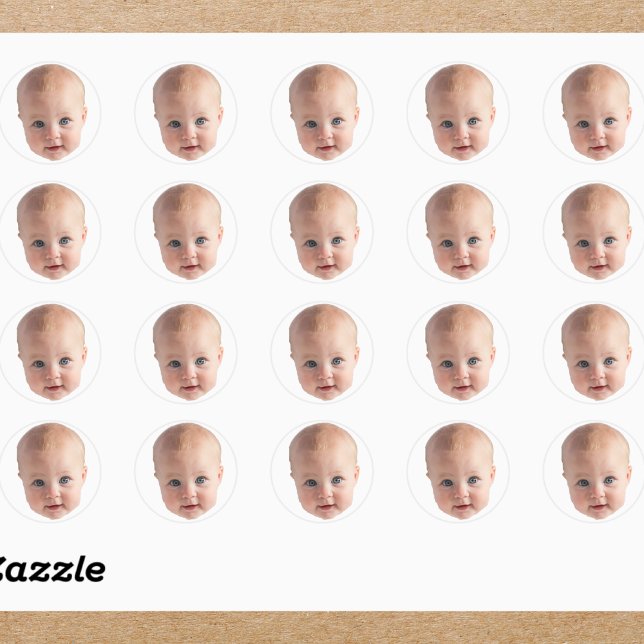 Sticker Rond Créez votre propre visage photo (Créateur téléchargé)
