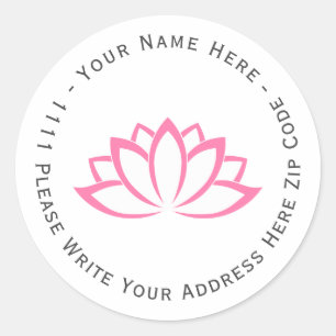Sticker Rond Créez vous-même le symbole Fleur de Lotus Blooming