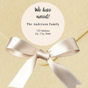 Sticker Rond Crème beige nous avons déplacé nouvelle adresse